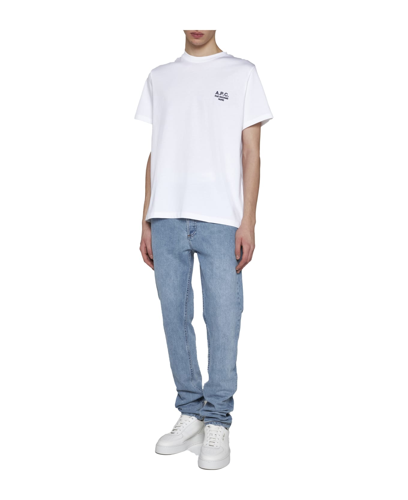 A.P.C. Raymond T-shirt With Logo Embroidery - White シャツ