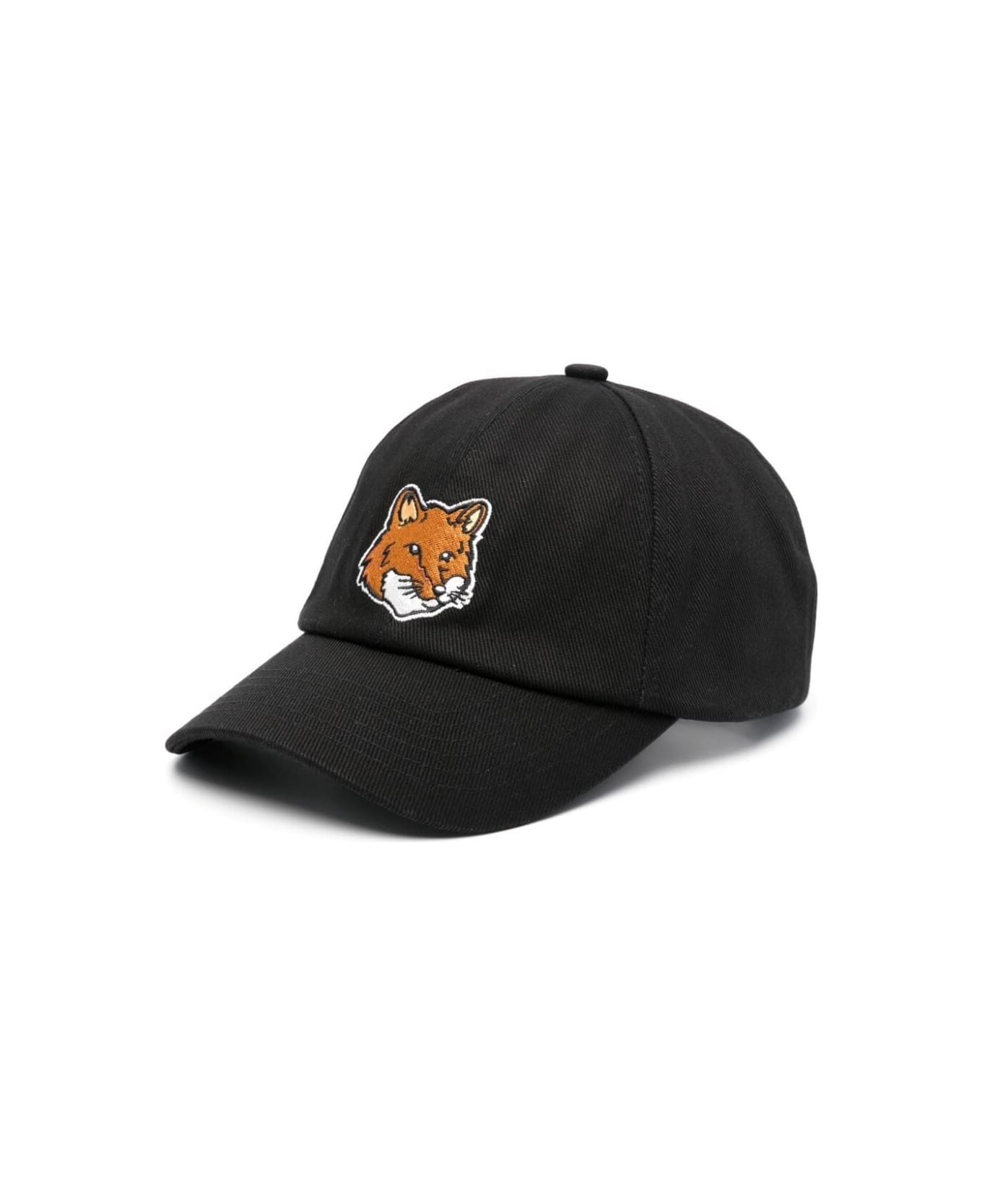 Maison Kitsuné Large Fox Head 6p Cap - Black 帽子