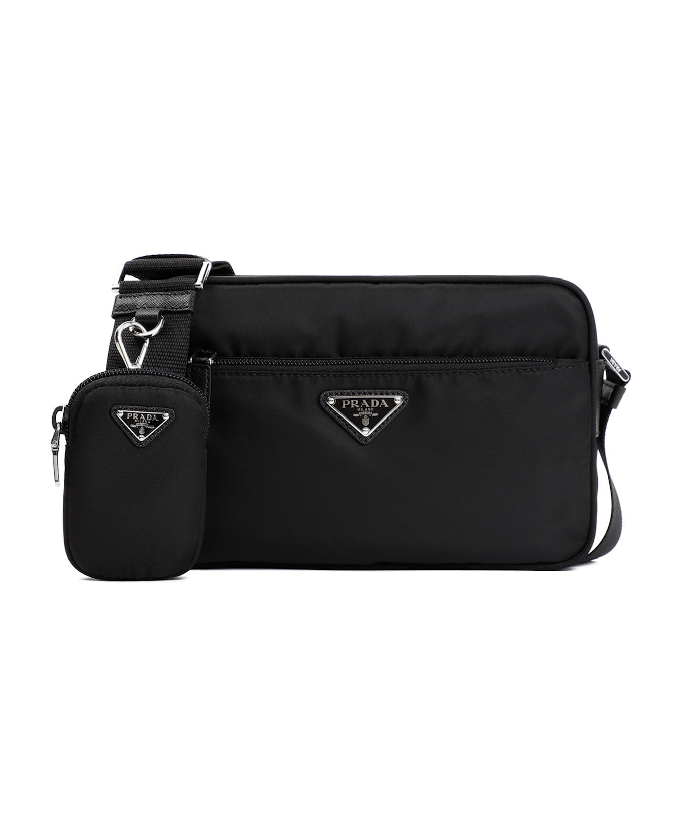 Prada Re-nylon And Leather Shoulder Bag - Nero