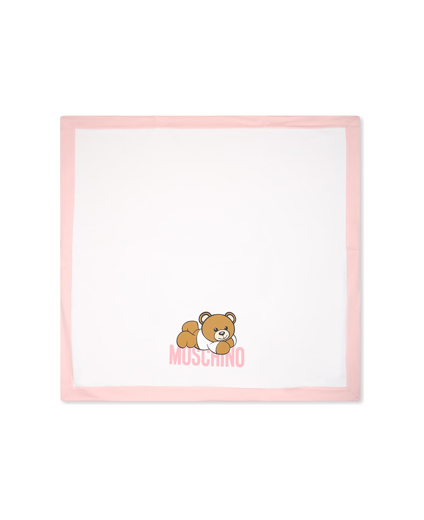 Moschino Pink Blanket For Baby Girl With Teddy Bear - Rosa