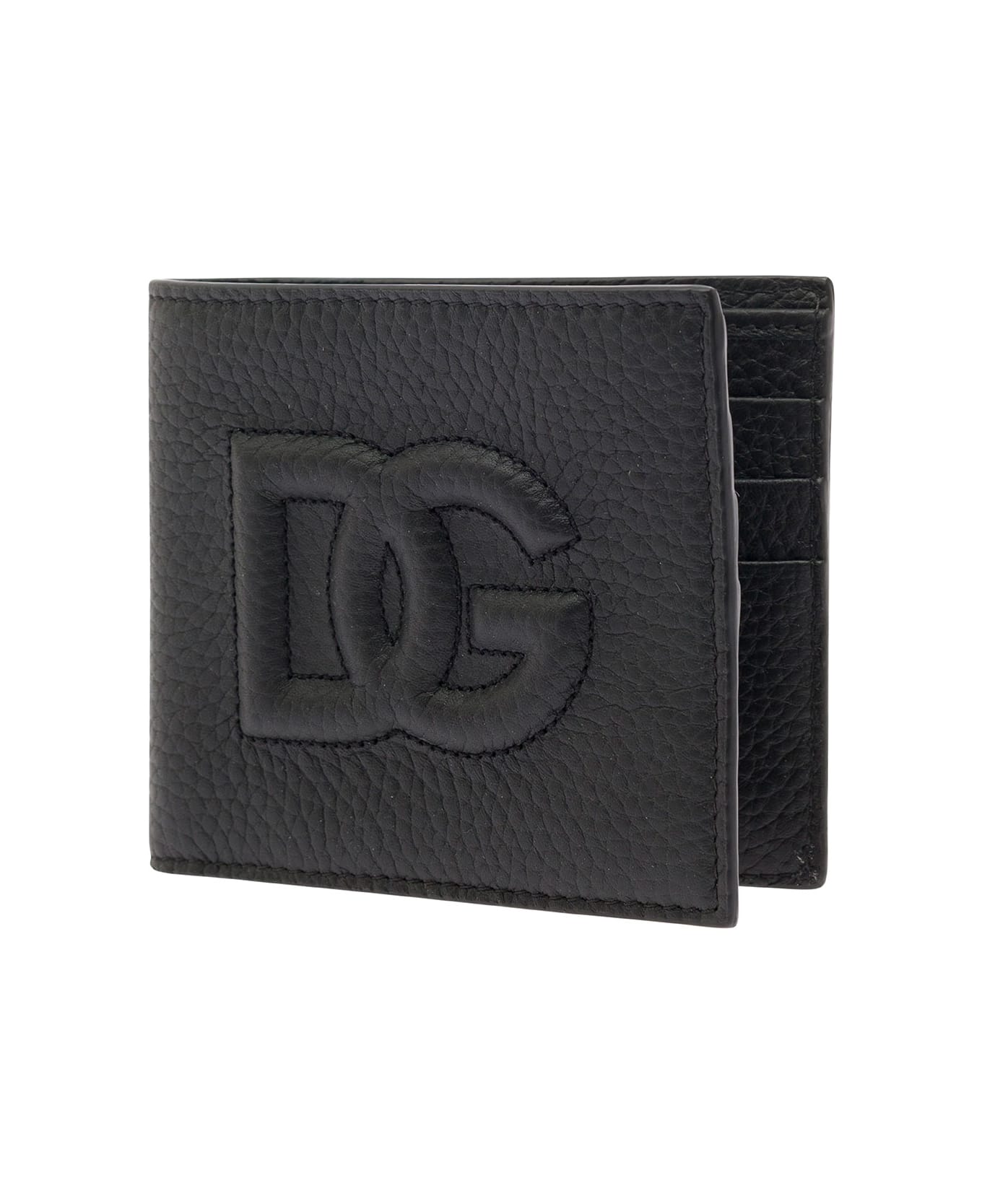 Dolce & Gabbana Black Bifold Wallet With Quilted Leather In Leather Man - Black