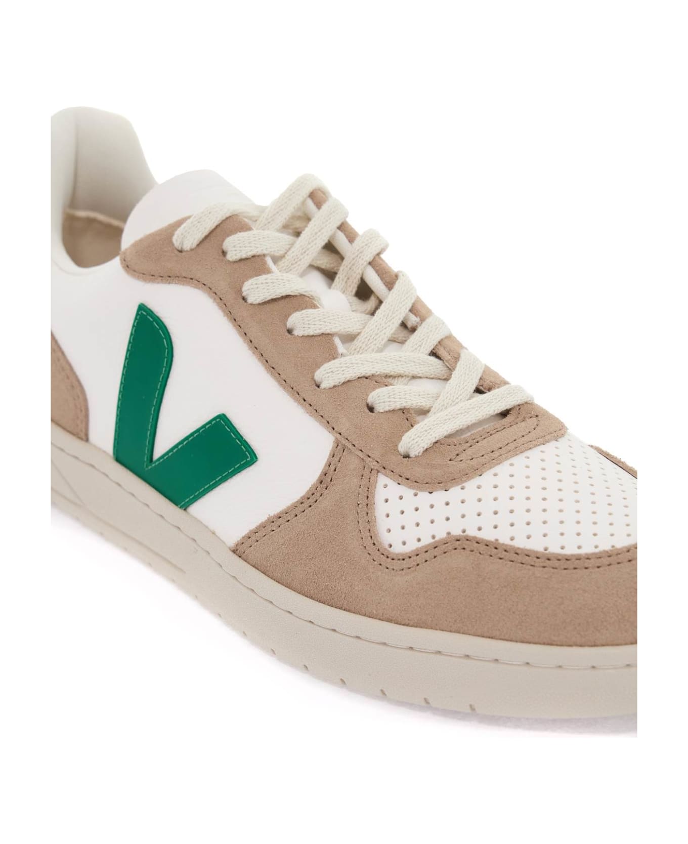 Veja V-10 Sneakers - EXTRA WHITE EMERAUDE SAHARA (Beige)