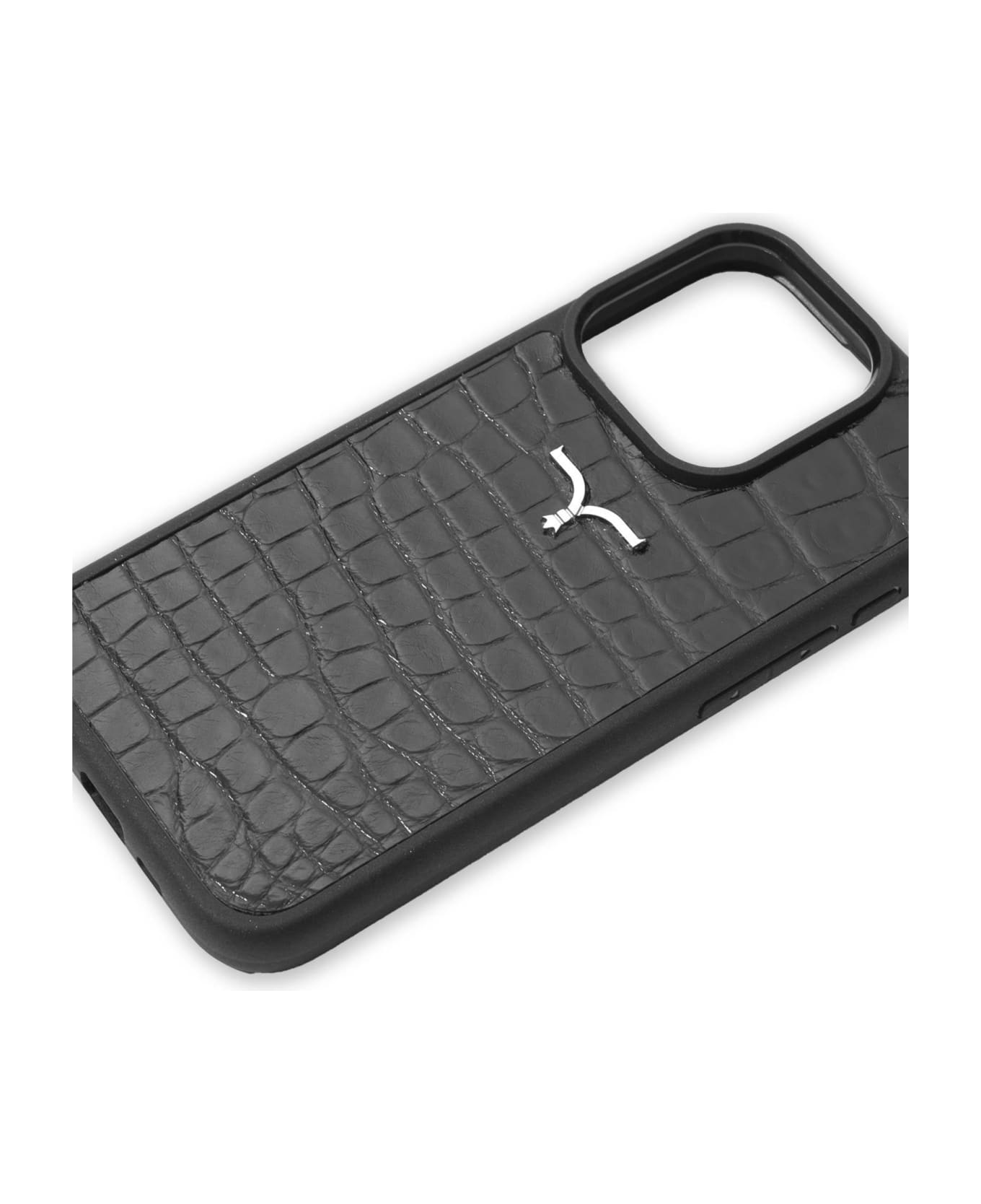 Larusmiani Alligator Cover Foriphone 15 Accessory - Black