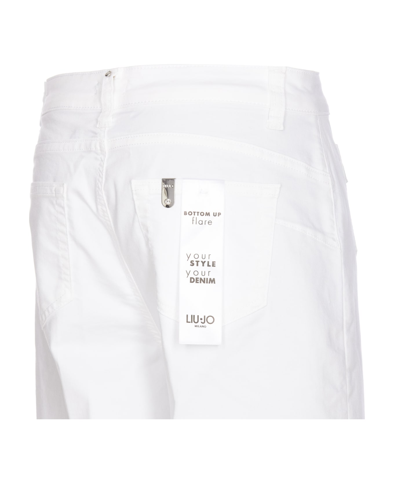 Liu-Jo Flare Cropped Jeans - White
