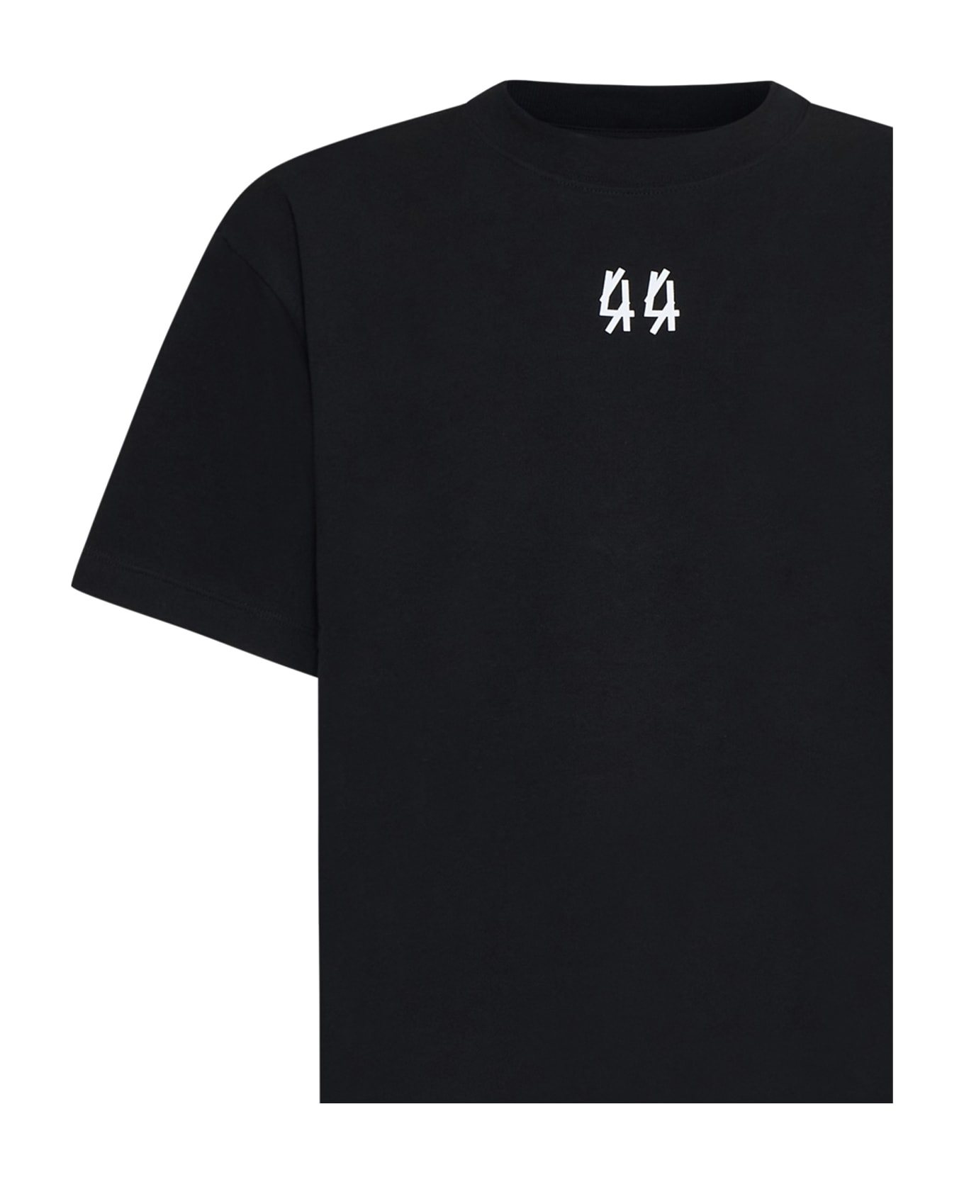 44 Label Group T-Shirt - Black+crinkles 44 white