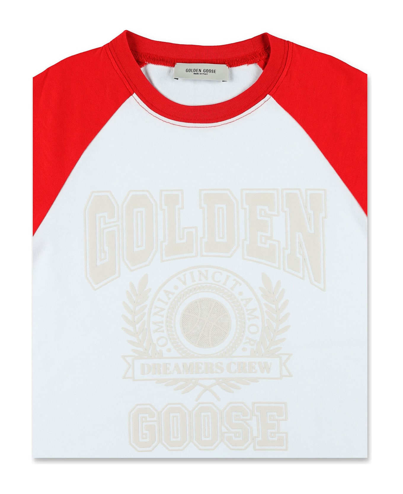 Golden Goose Kid - Crop Raglan T-shirt - WHITE/HAUTE RED