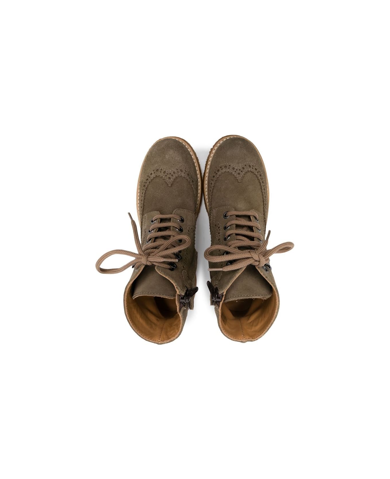 Gallucci Lace-up Suede Brogue Boots - Beige シューズ