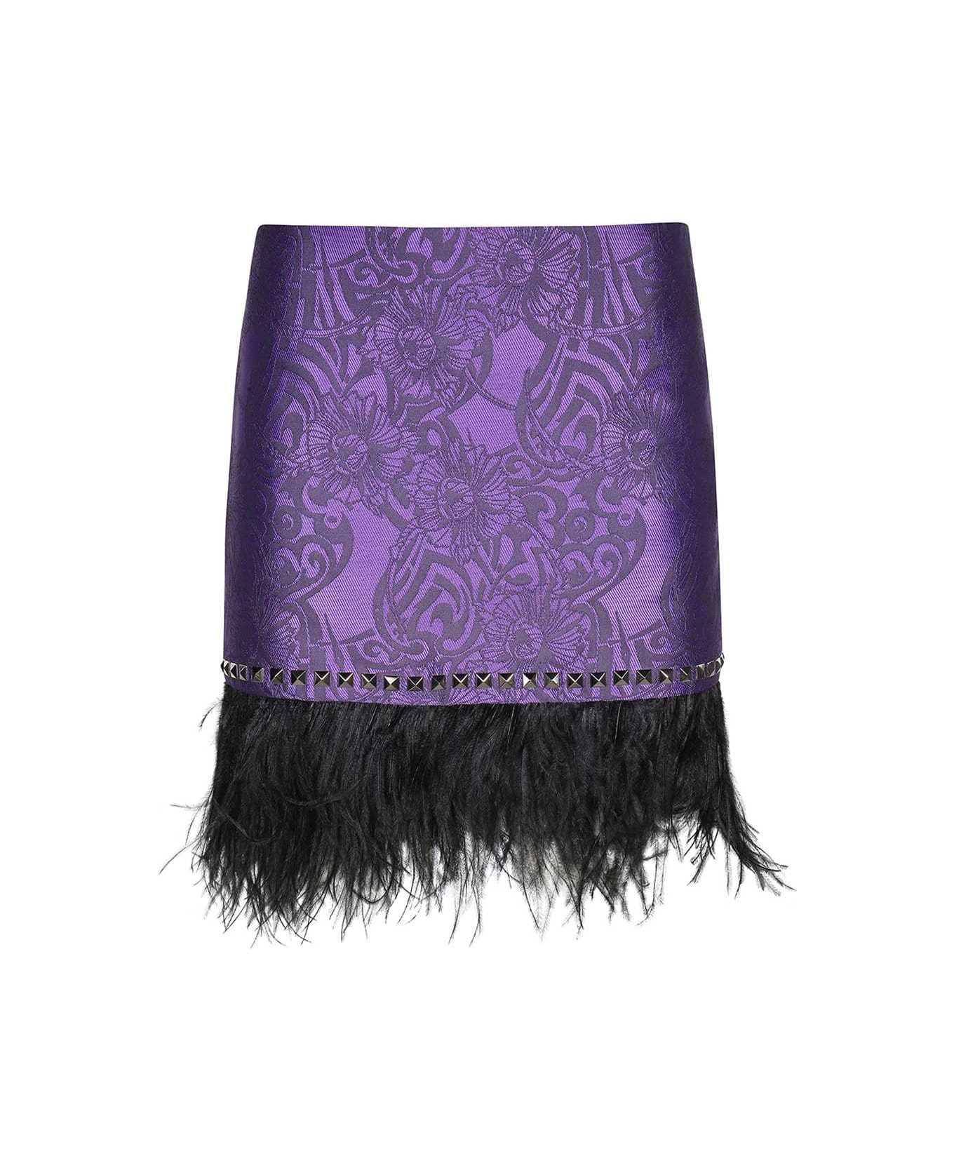 John Richmond Jacquard Skirt - purple