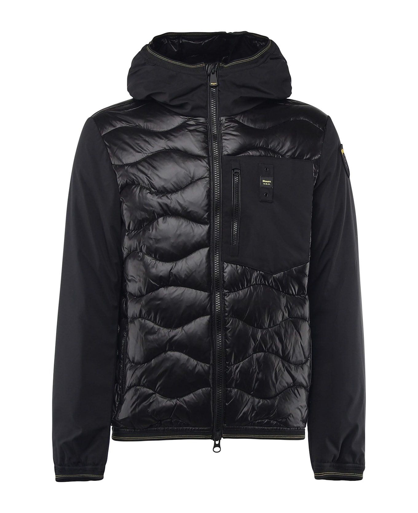 Blauer Mixed Fill Quilted Jacket Albert - Black