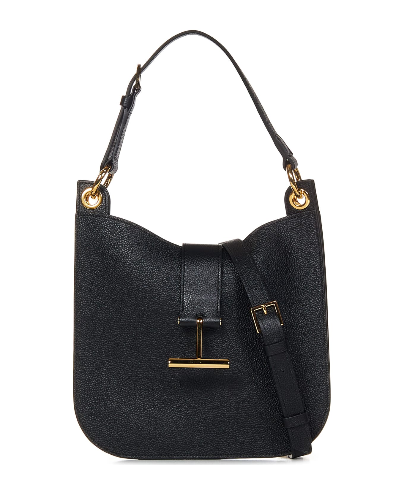 Tom Ford Grain Leather Small Crossbody - BLACK トートバッグ