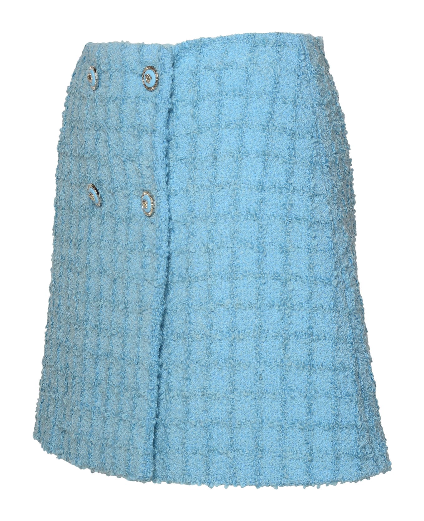 Versace Skirt In Light Blue Virgin Wool Blend - Light Blue スカート