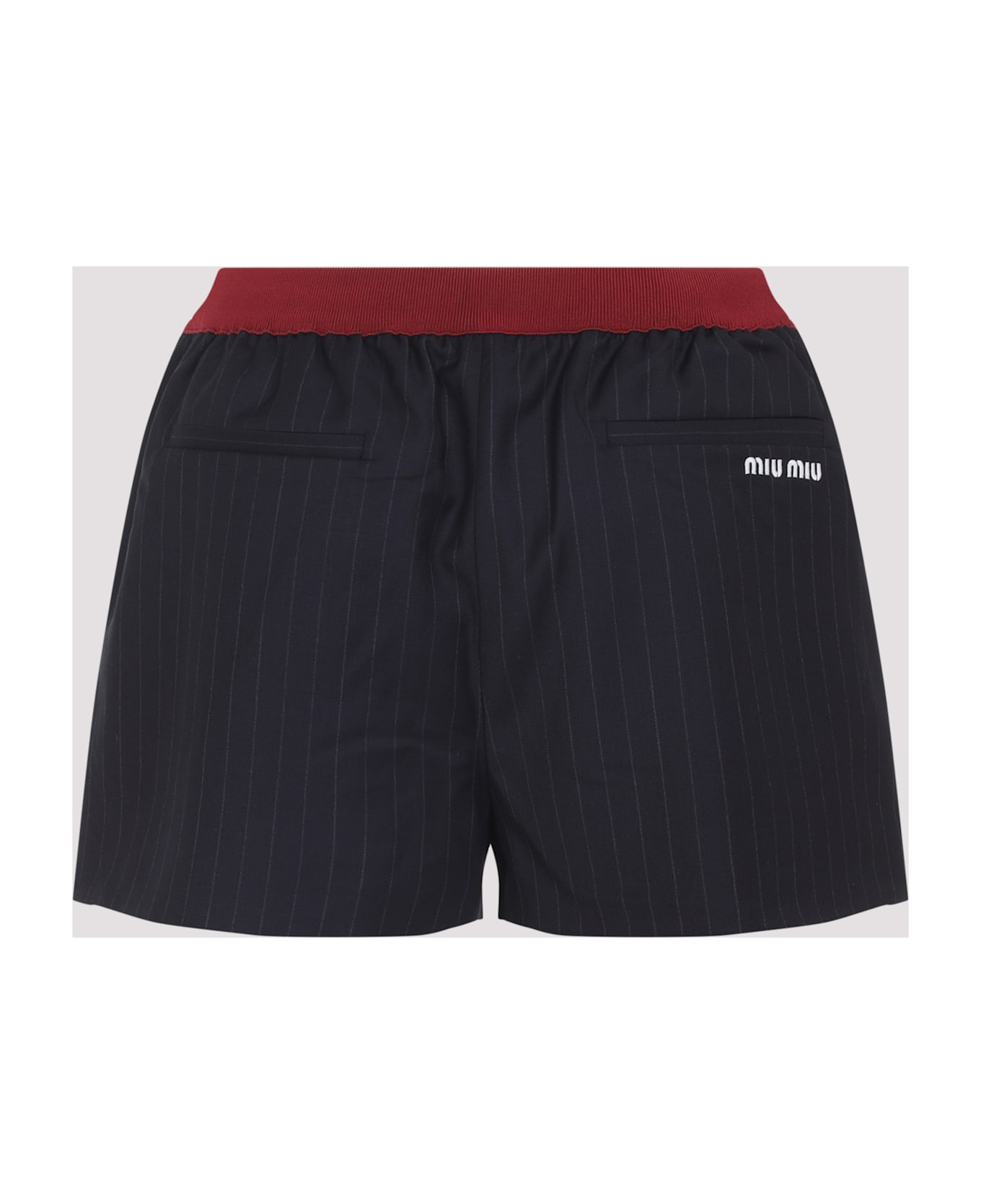 Miu Miu Virgin Wool Shorts - Bleu