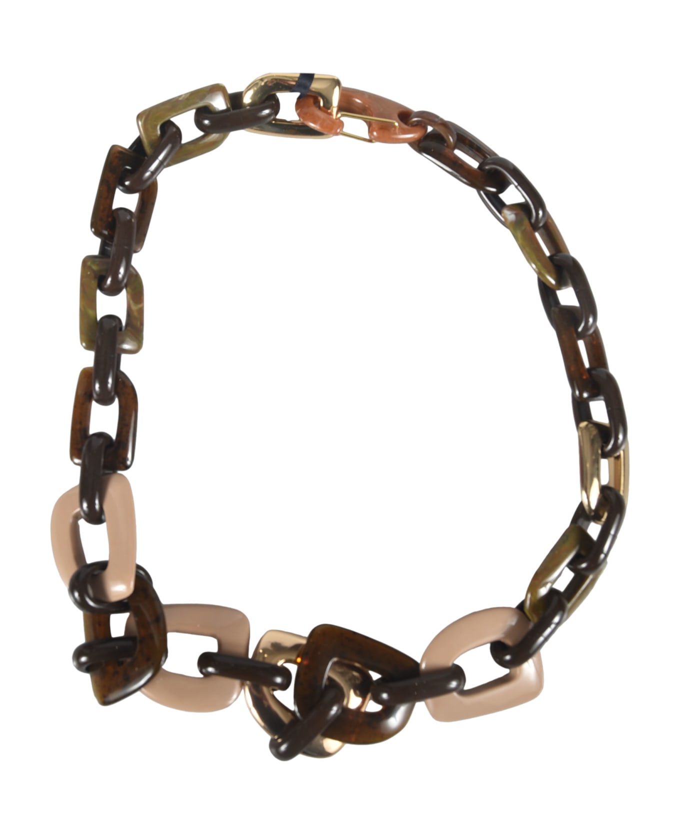 Max Mara The Cube Chain Necklace - Green/Cream