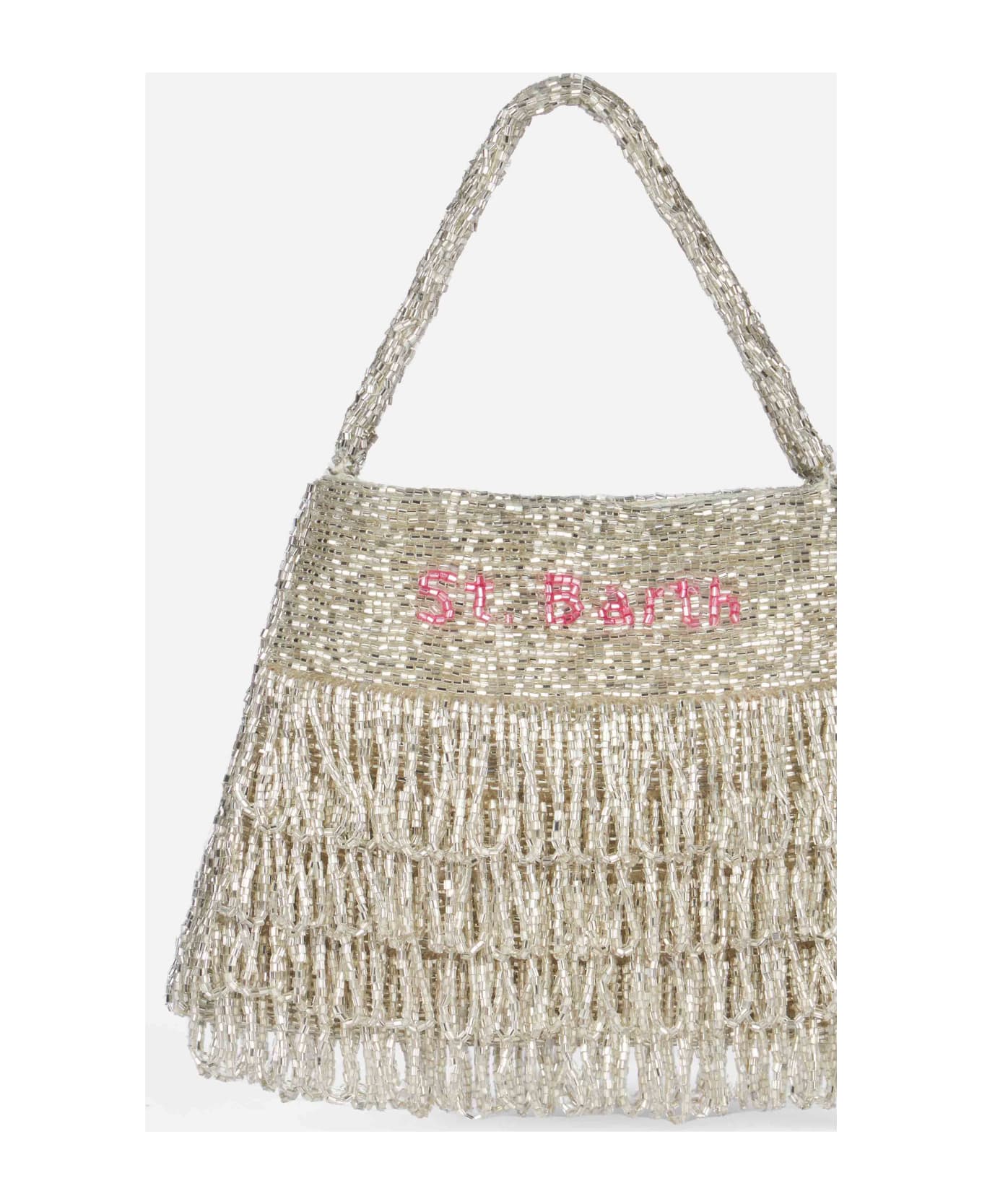 MC2 Saint Barth Shiny Silver Mini Bag Pearl - WHITE