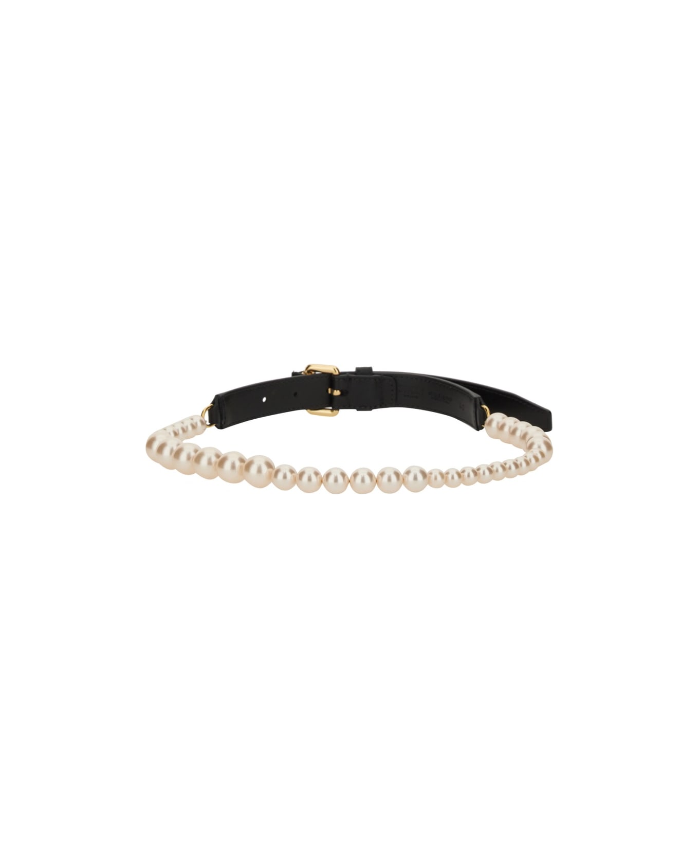 Moschino Belt With Pearls - BLACK