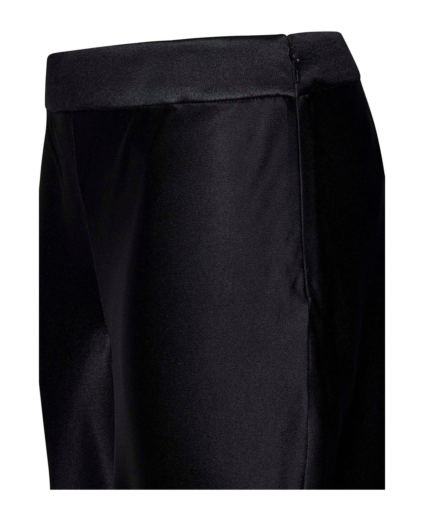 Alberta Ferretti Zipped Satin Pants - Nero