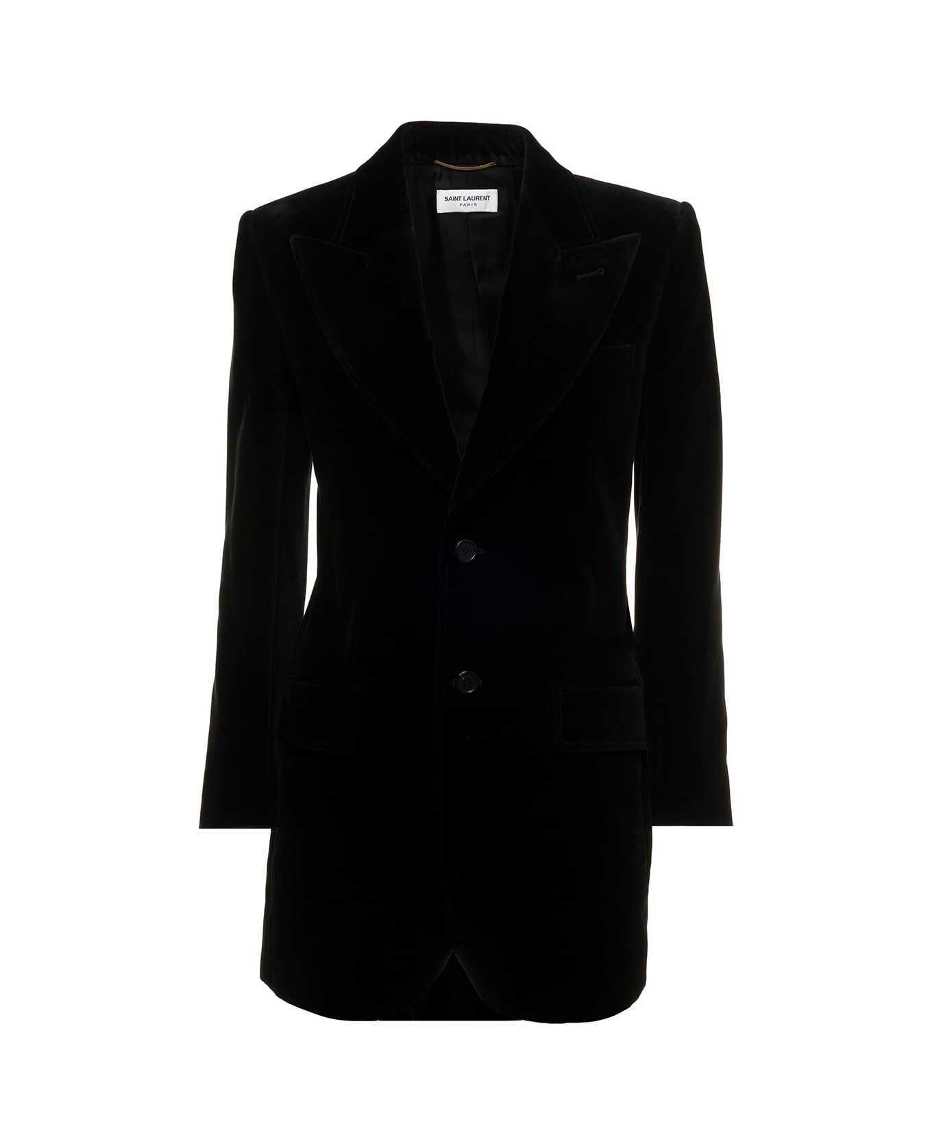 Saint Laurent Black Hourglass Blazer In Cotton Velor Saint Lurent Woman - Black コート
