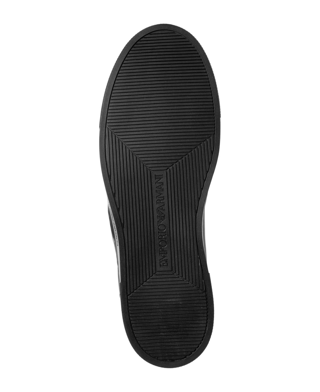 Emporio Armani Leather Sneakers - Black スニーカー