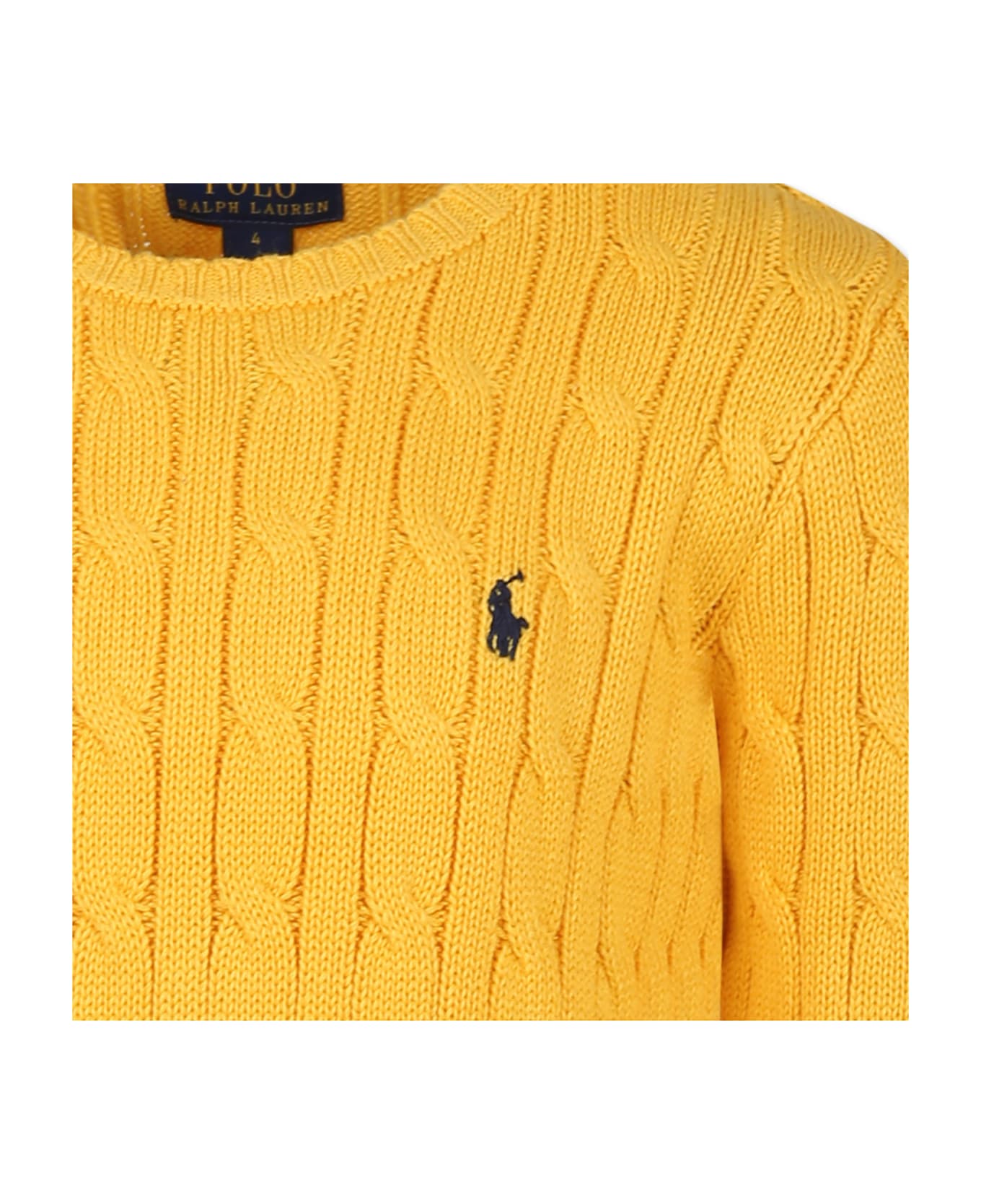 Ralph Lauren Yellow Sweater For Boy With Horse - Yellow