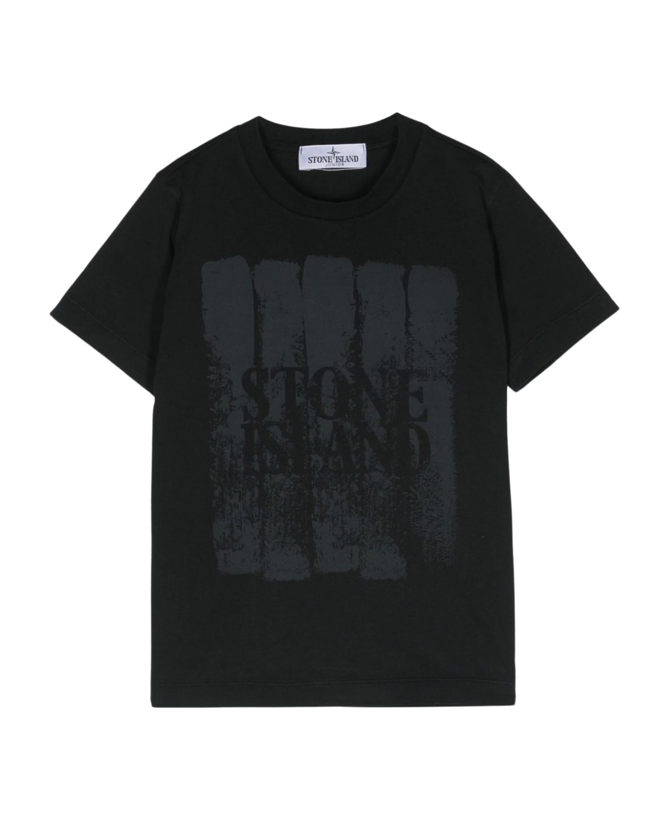 Stone Island Junior T Shirt - Black Tシャツ＆ポロシャツ