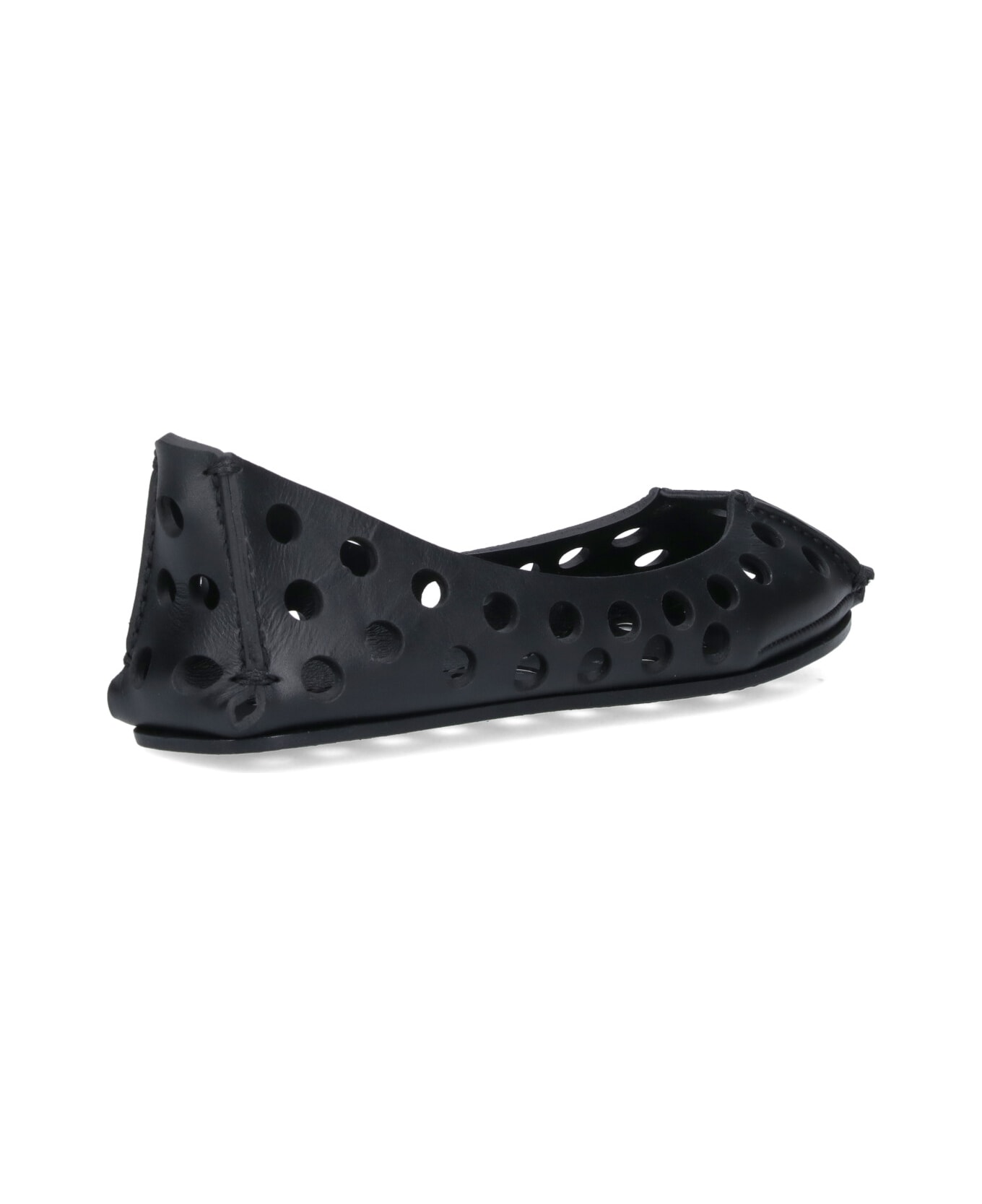 Alaia Leather Ballet Flats - Noir
