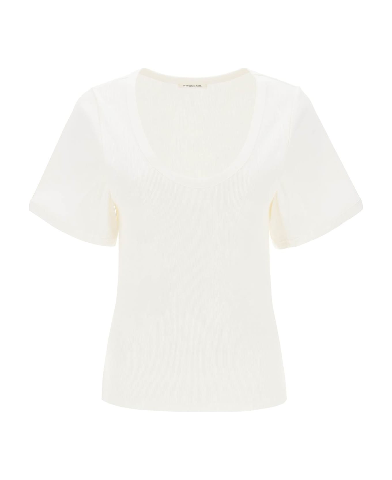 By Malene Birger Lunai Ribbed T-shirt - SOFT WHITE (White) Tシャツ