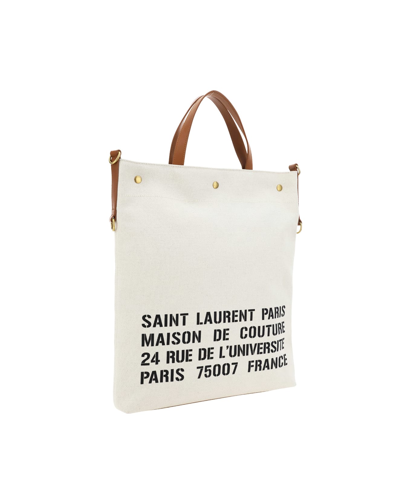 Saint Laurent Tote Travel Bag - Greggio/nero