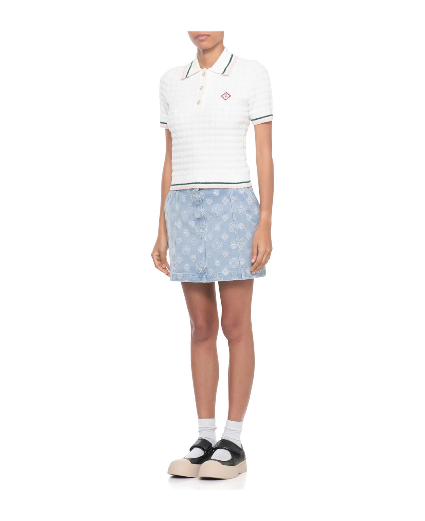 Casablanca Logoed Polo Shirt - White ポロシャツ