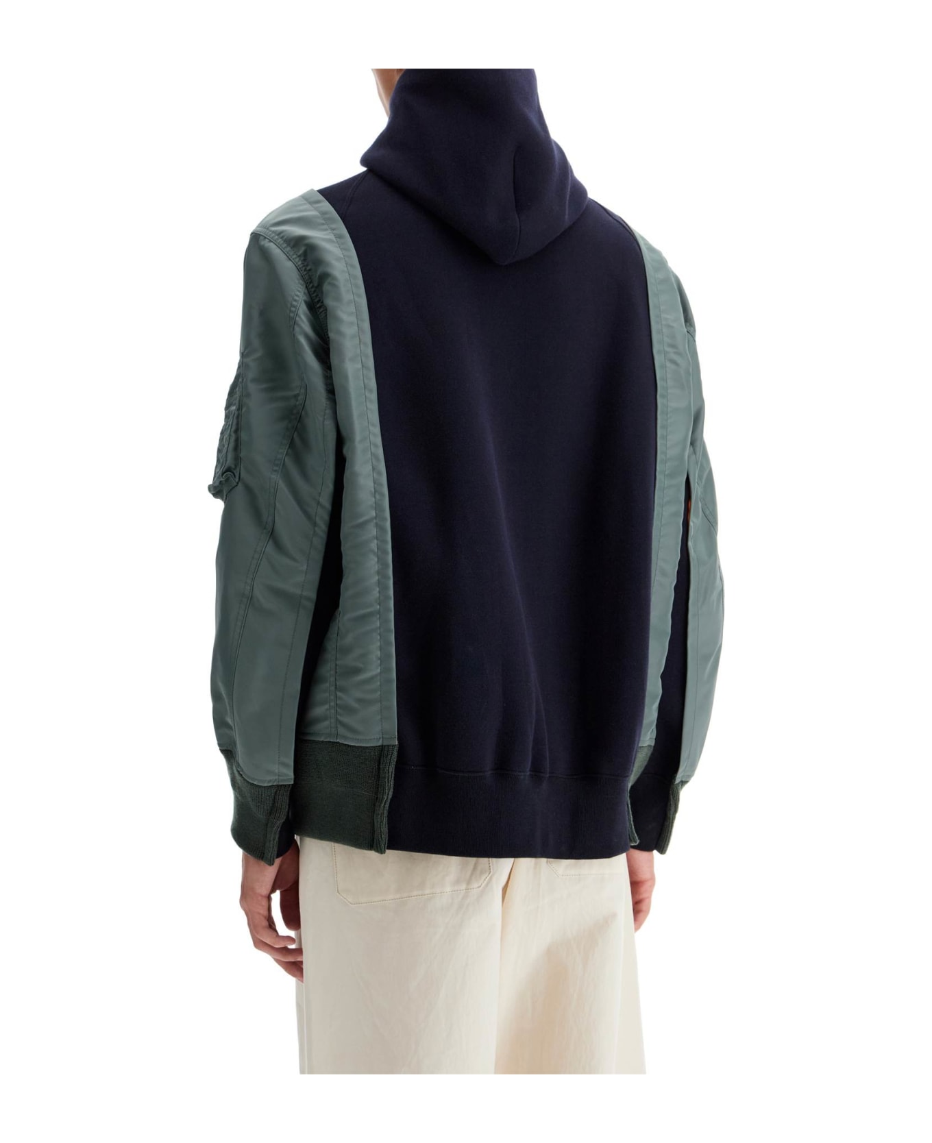 Sacai Bomber Fleece Hoodie Zip - NAVYBKHAKI