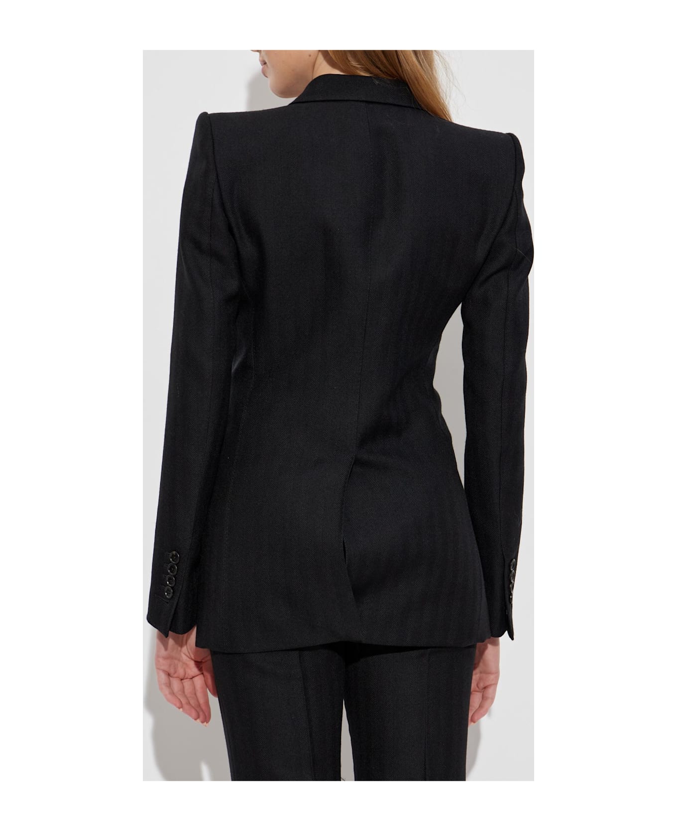 Tom Ford Herringbone Pattern Blazer - BLACK