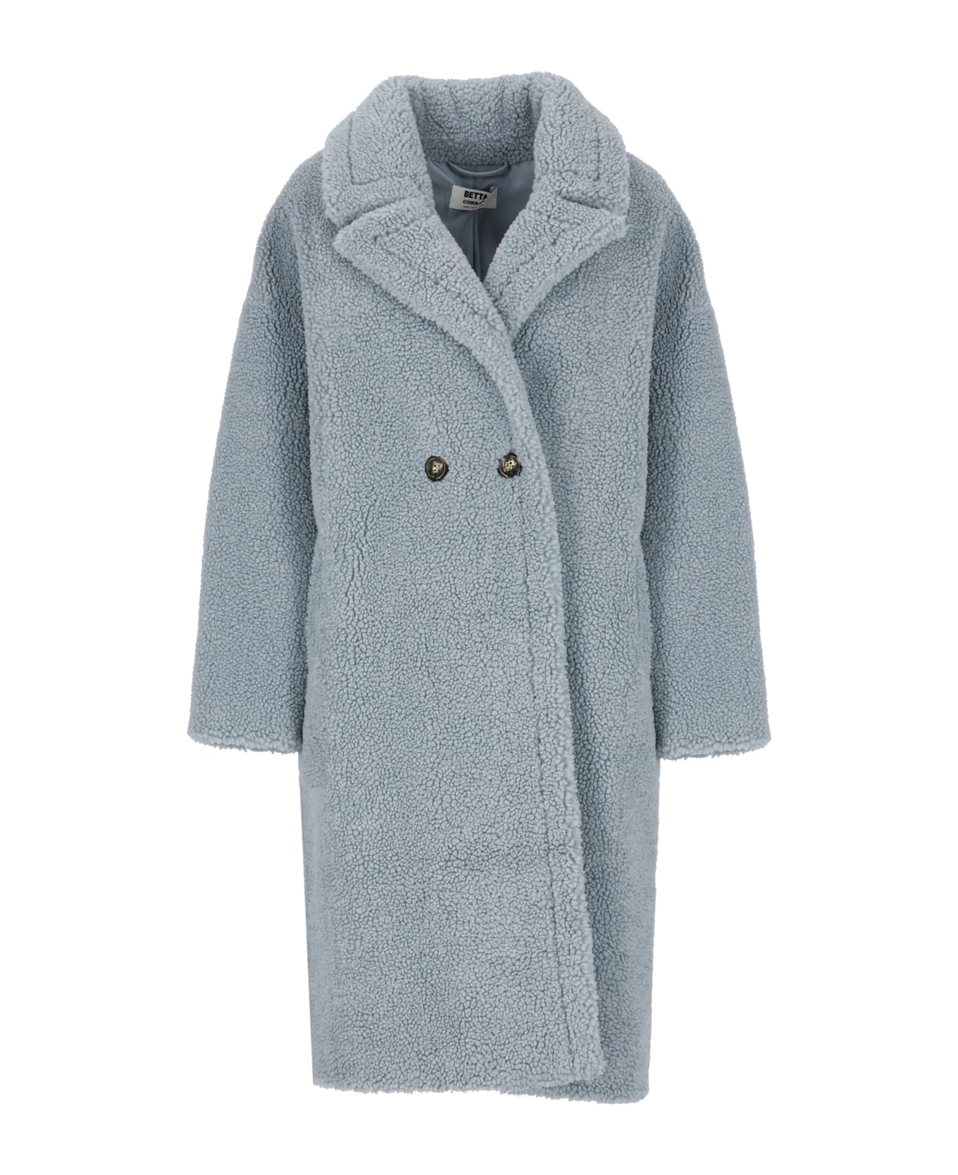 Betta Corradi Faux Fur Coat - Light Blue