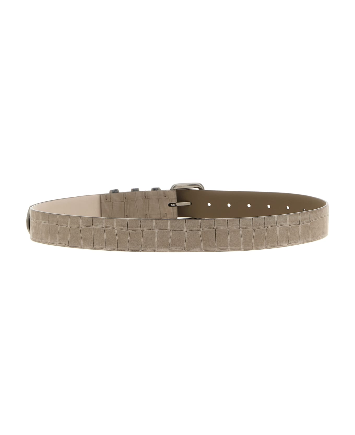 Brunello Cucinelli 
shiny Loops
 Belt - Gray