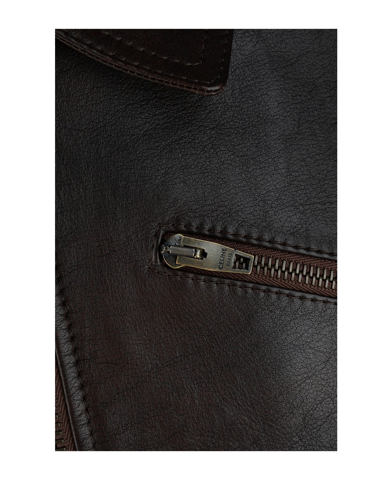 Celine Giacche In Pelle - DARK BROWN NATURAL