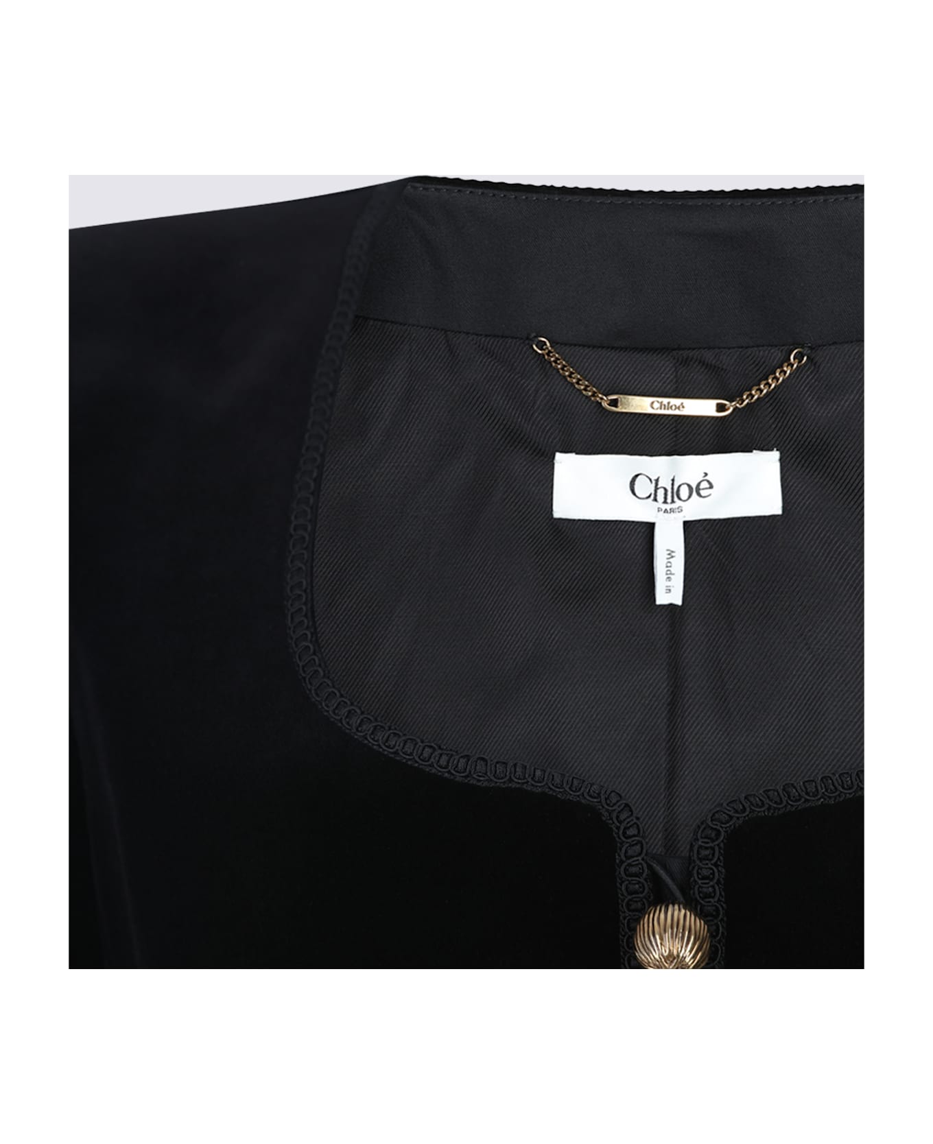 Chloé Black Cotton Casual Jacket - BLACK