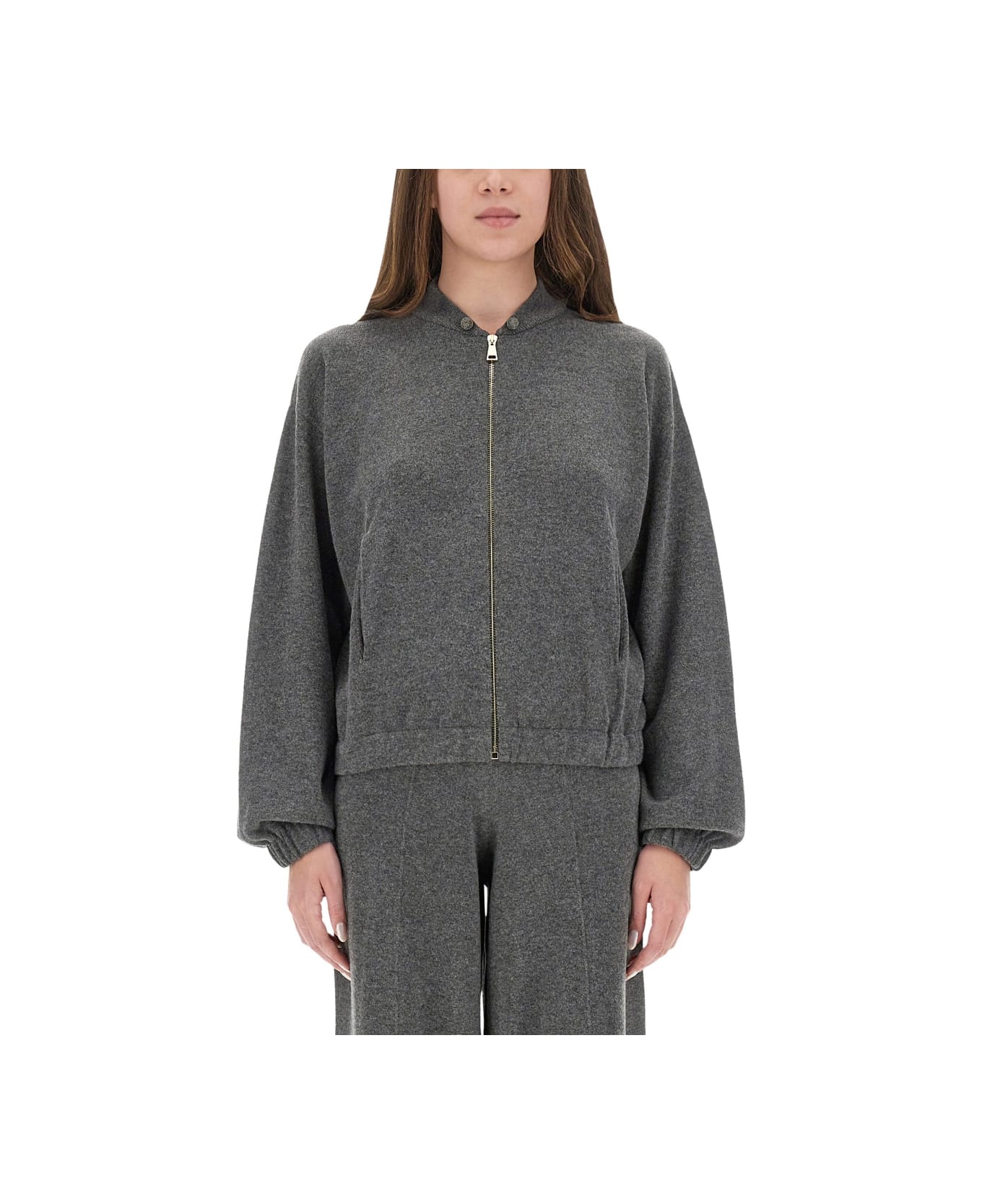 Fabiana Filippi Wool, Silk And Cashmere Sweatshirt - GREY