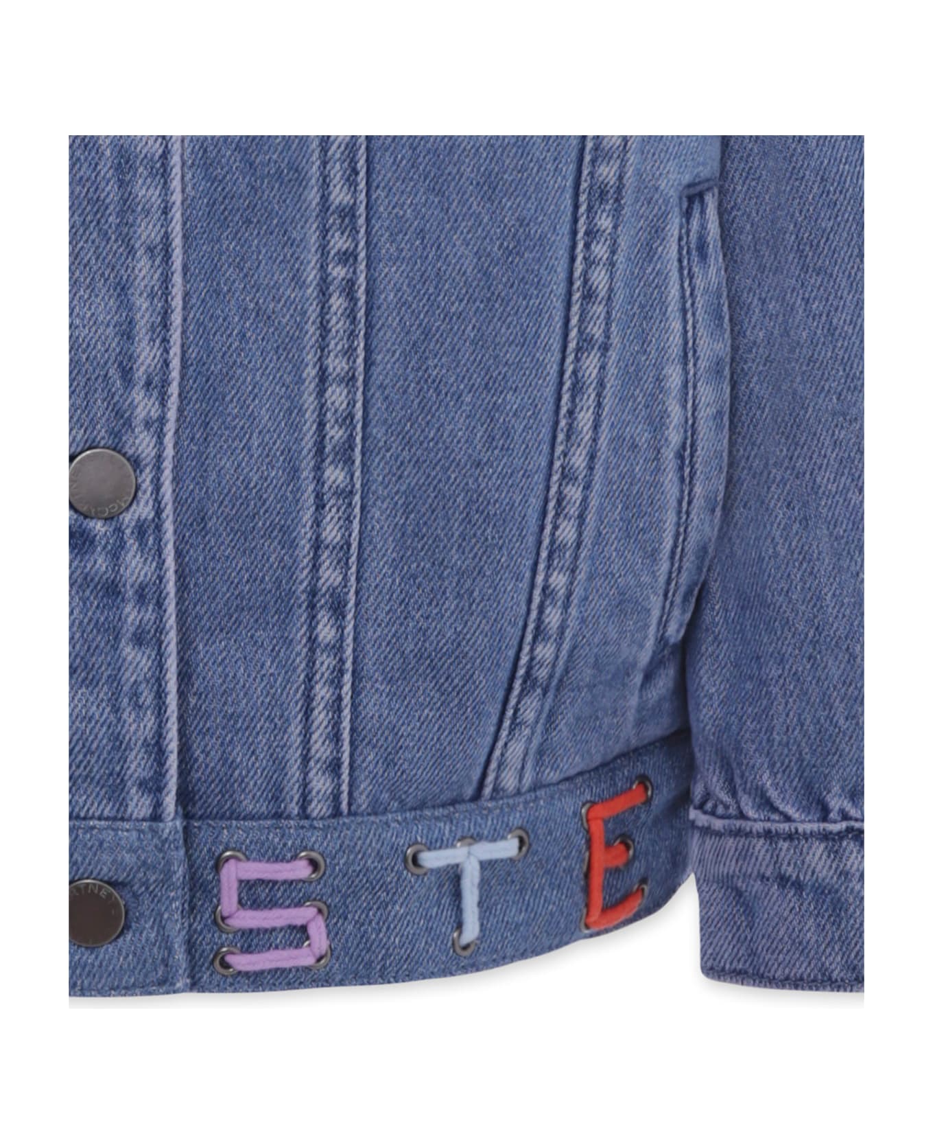 Stella McCartney Kids Denim Jacket For Girl With Logo - Denim