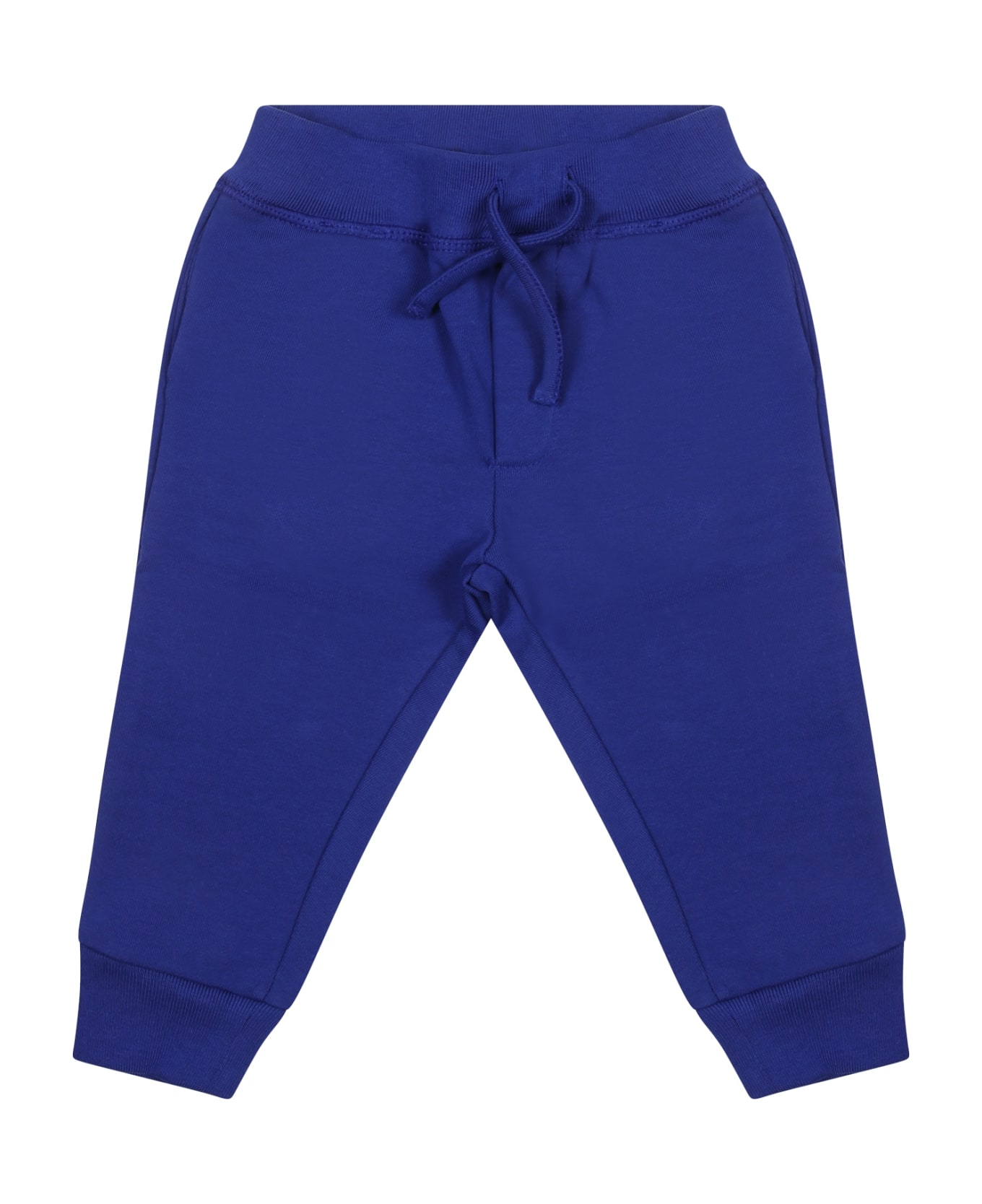 Dsquared2 Light Blue Trousers For Baby Boy With Logo - Light Blue ボトムス