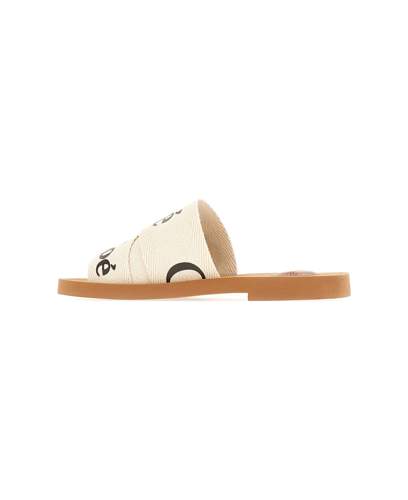 Chloé White Linen Blend Woody Slippers - 101