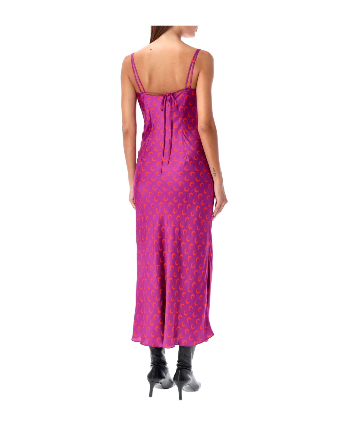 Marine Serre Moon Flou Long Slip Dress - PURPLE ワンピース＆ドレス