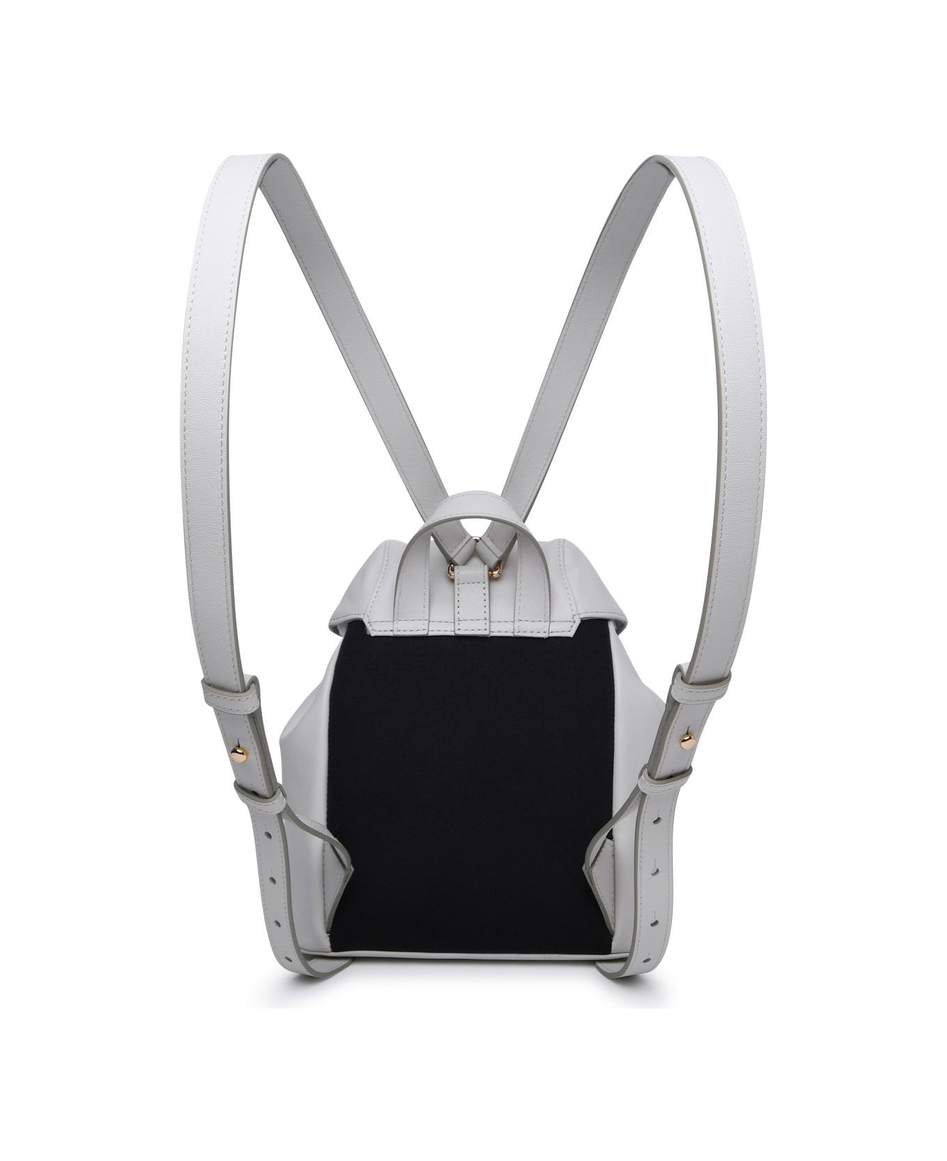 Furla 'flow' Light Grey Leather Backpack - S Marshmallow