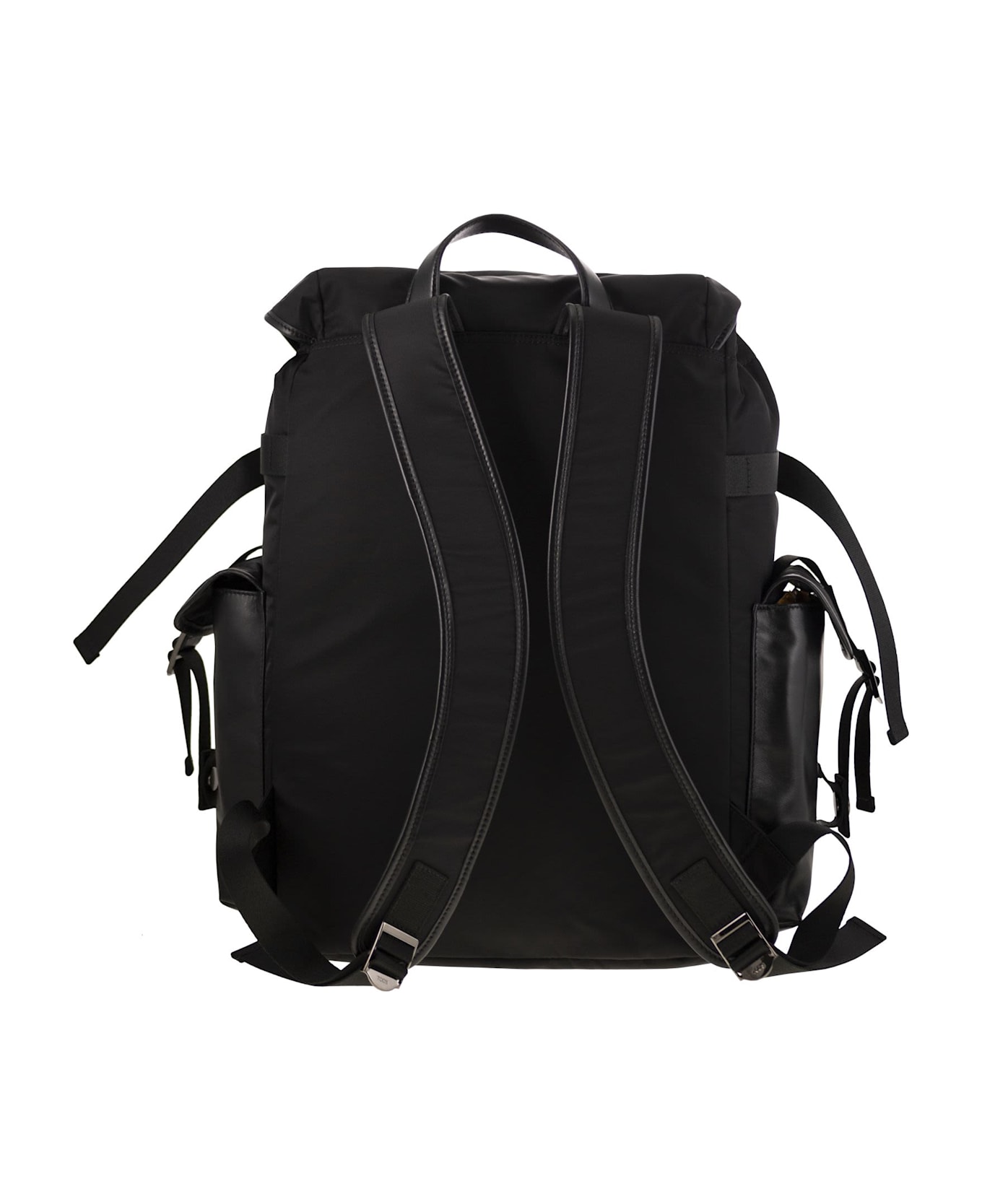 Tod
s Medium Leather And Fabric Backpack - Black