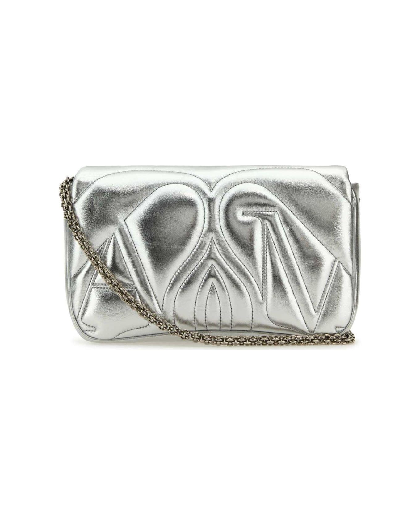 Alexander McQueen Silver Leather Small Seal Shoulder Bag - LIGHTSILVER