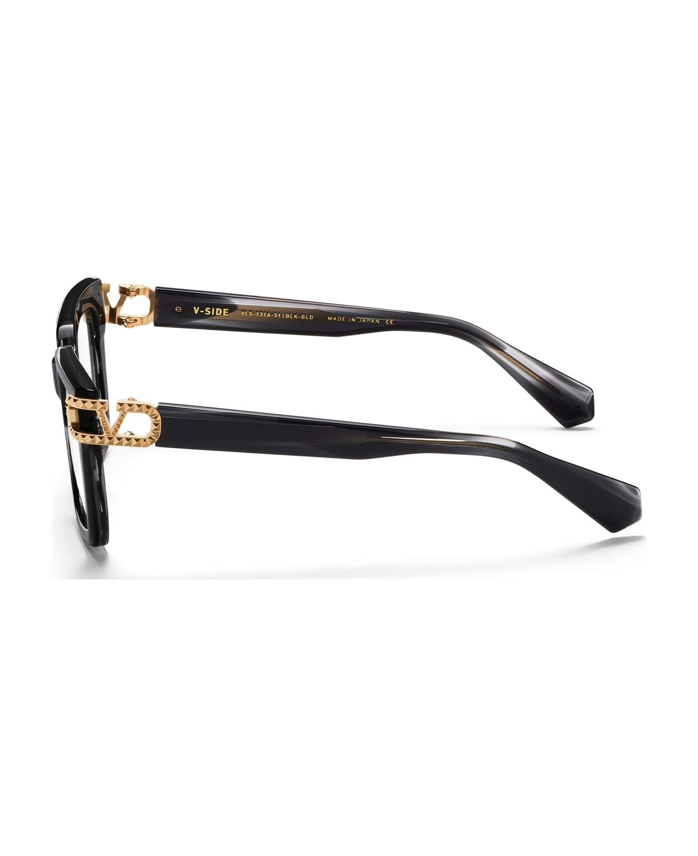 Valentino Eyewear V-side - Black Swirl / Light Gold Glasses - Black