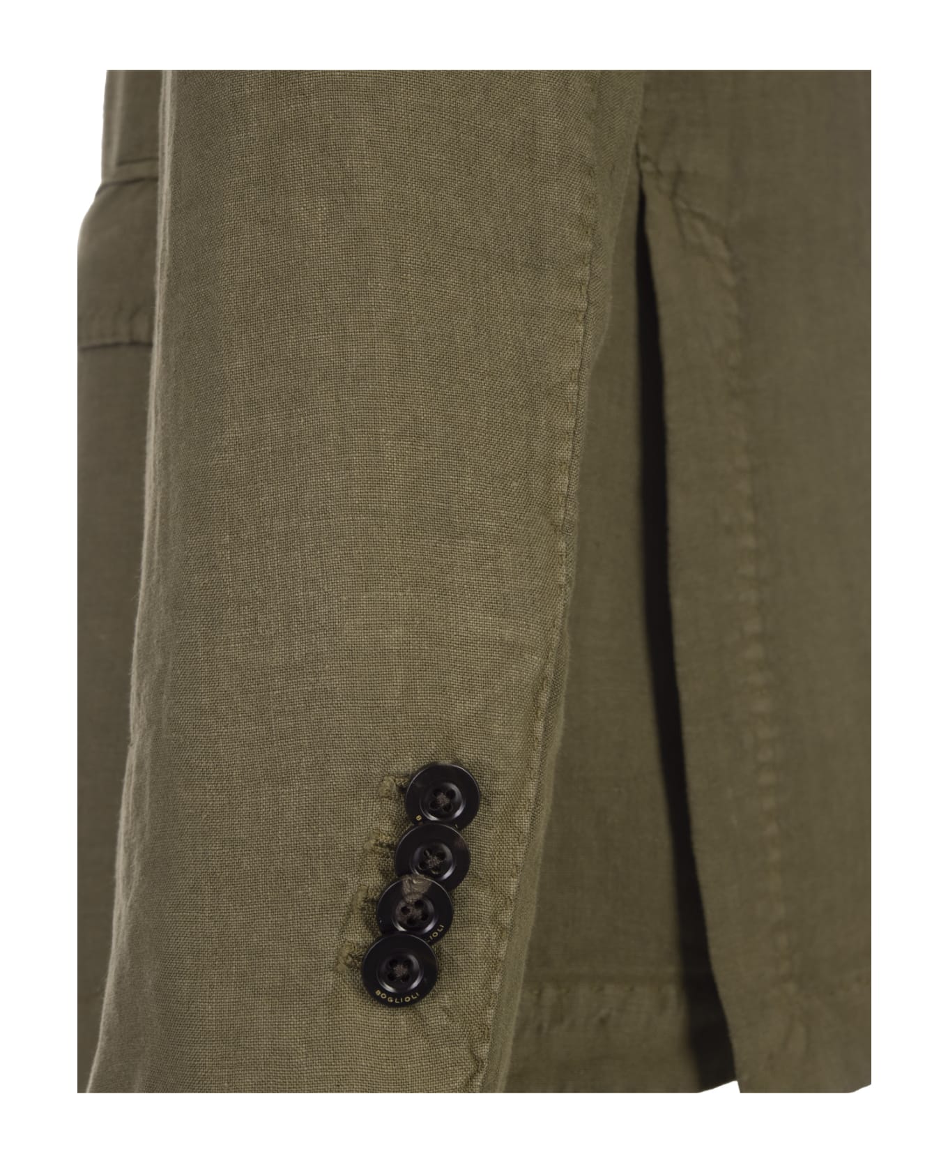 Boglioli Military Green Linen Regular Fit Blazer - Green ブレザー