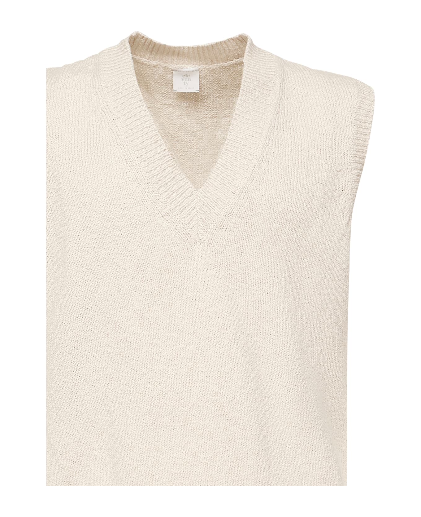 Eleventy Sleeveless Cotton Sweater - SAND