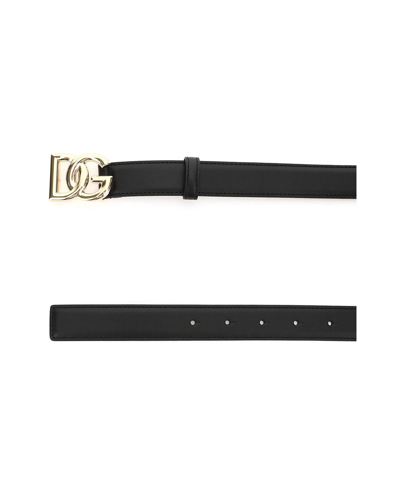 Dolce & Gabbana Dg Buckle Leather Belt - Nero