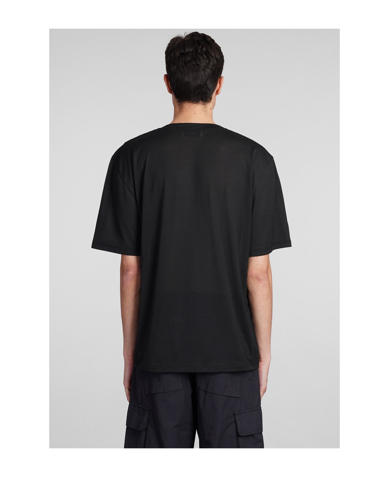 Laneus Crewneck Man T-shirt In Black Cotton - black