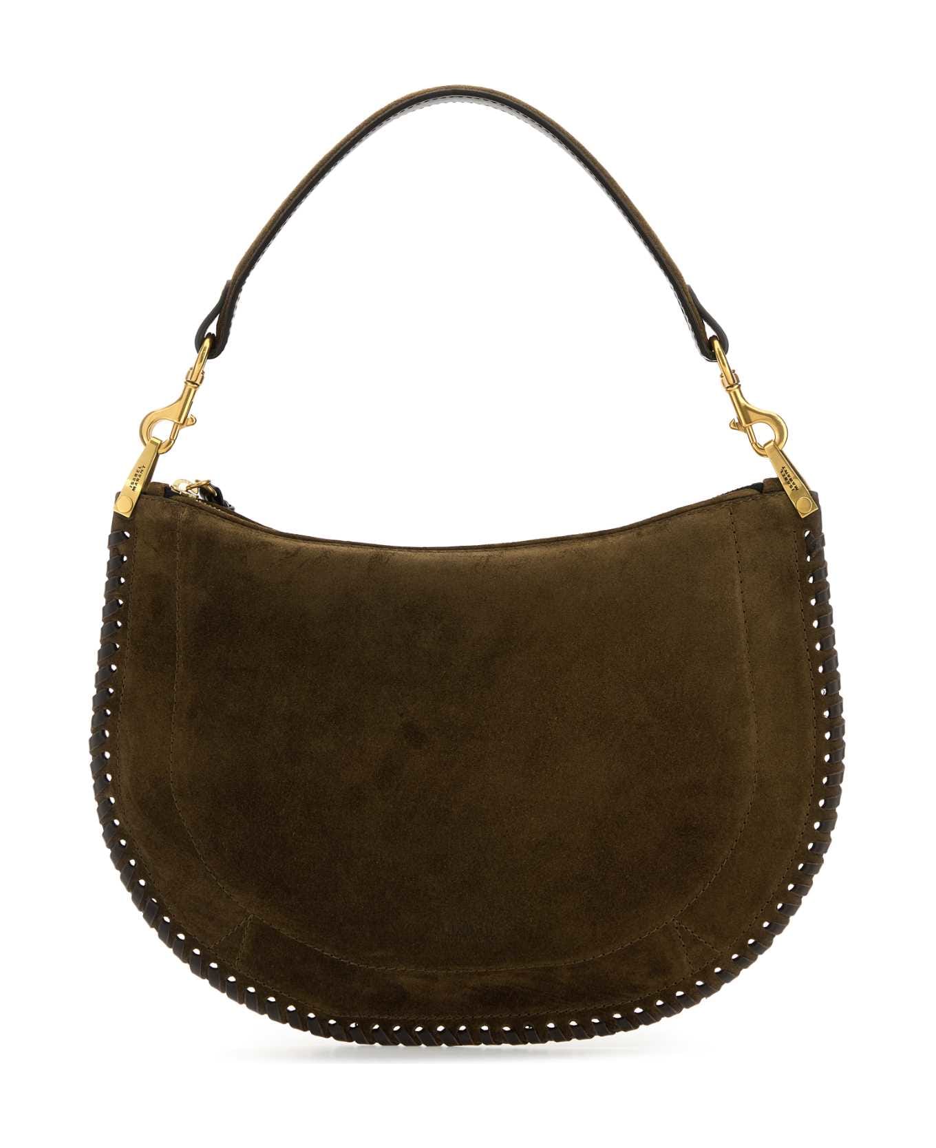 Isabel Marant Olive Green Suede Oskan Shoulder Bag - BRONZE