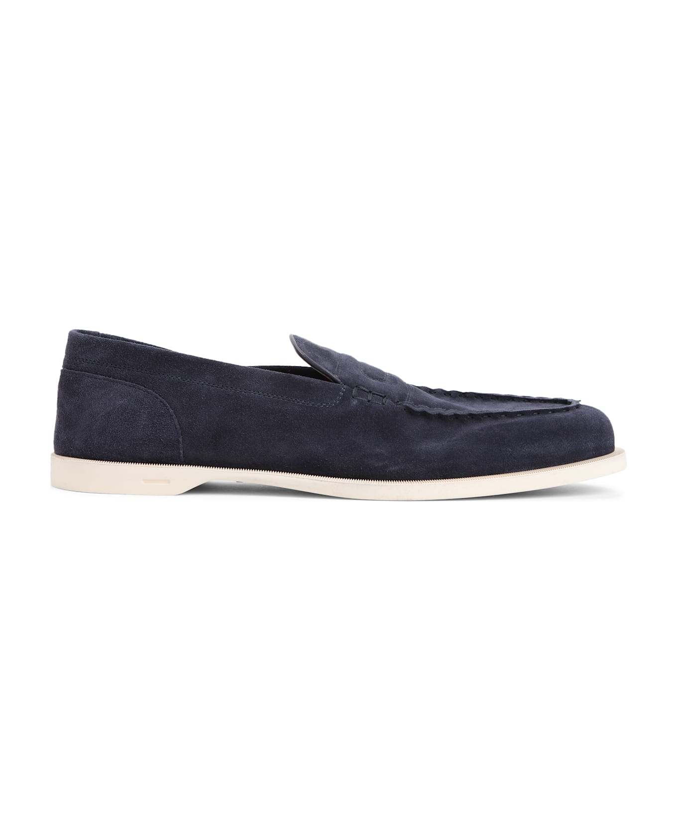 John Lobb Pace Suede Oval Flexi Loafers - A Navy
