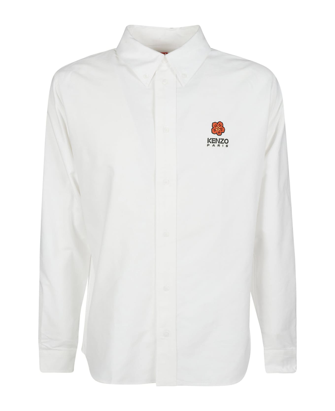 Kenzo Logo Embroidered Classic Shirt - White